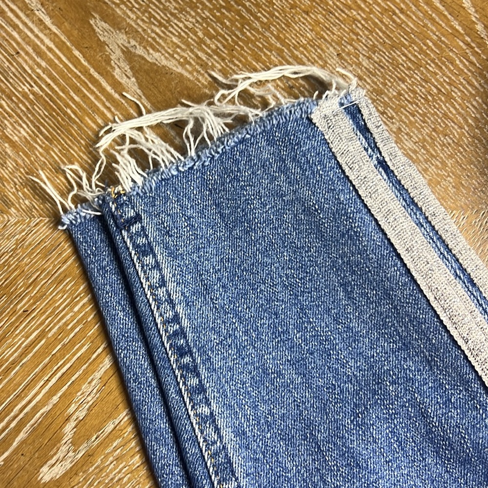 ANTHROPOLOGIE Pilcro & The Letterpress Silver Glitter Side Stripe Jeans - Picture 8 of 9